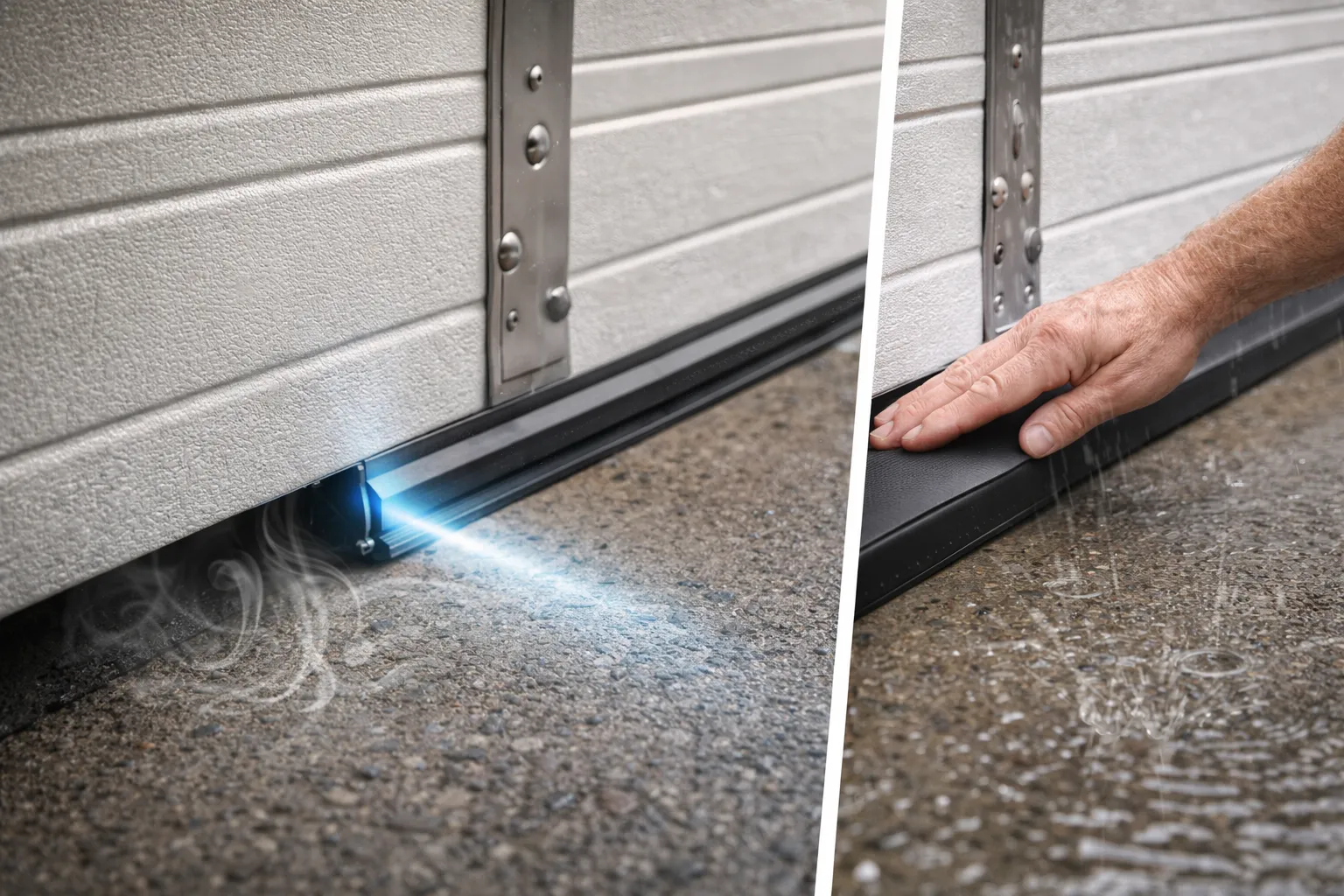 Porte de garage qui laisse passer l’air