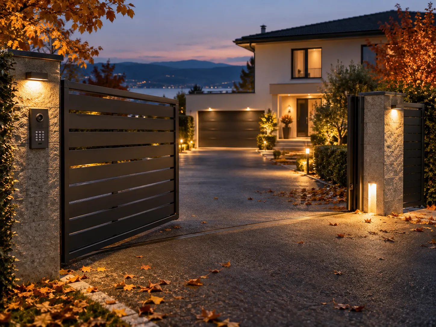 Jours plus courts : comment sécuriser l’entrée de votre maison avec un portail motorisé et un bon éclairage